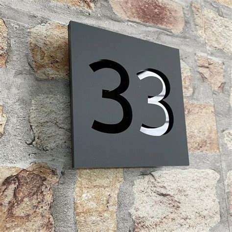 Personalized Exterior Contemporary Floating House Numbers Door Sign