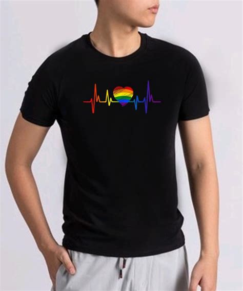 Premium Lovely Lgbt Gay Pride Heartbeat Lesbian Gays Love Shirt Kutee Boutique