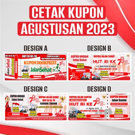 Jual Cetak Kupon Doorprize Agustusan Jalan Sehat Murah Free Design