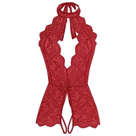 Women's One Piece Teddy Lingerie Lace Bodysuit Red Sale | Miulover