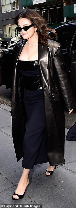 Selena Gomez Dons Sexy Black PVC Dress To Speak At TIME Summit In NYC After Hot Date With