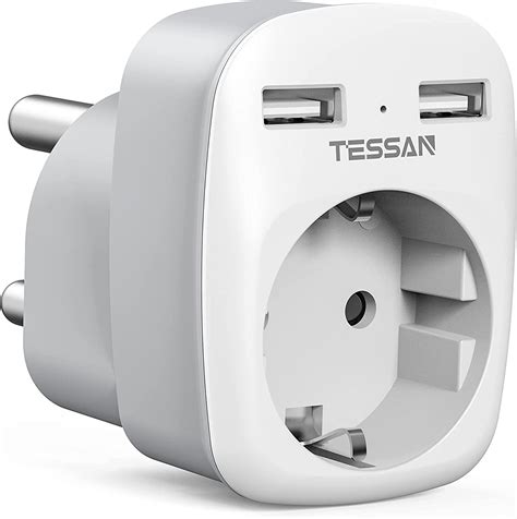 TESSAN Adapter Südafrika mit 2 USB 3 in 1 stecker für südafrika