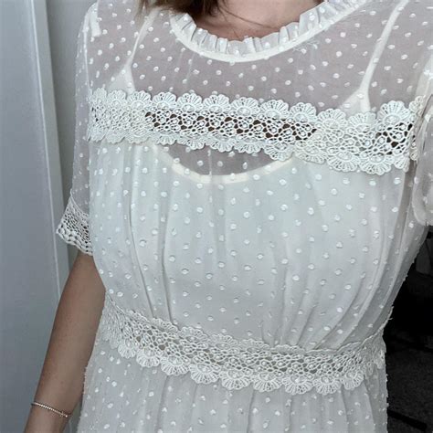 Beautiful Lace Dress Nude Slip Comes With It For Depop