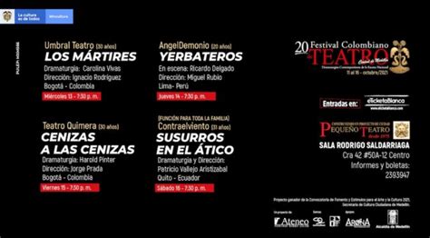 20 FESTIVAL COLOMBIANO DE TEATRO CIUDAD DE MEDELLÍN eTicketaBlanca