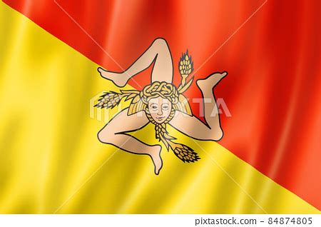 Sicily Region Flag Italy Stock Illustration 84874805 PIXTA