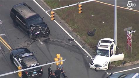 Wilmington Massachusetts Police Cruiser Involved In Crash At I 93 Entrance