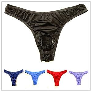 Wenmei Men S Bikini Boxer Briefs Trip Thongs G String Milk Silk Underwear Shorts Army Green At