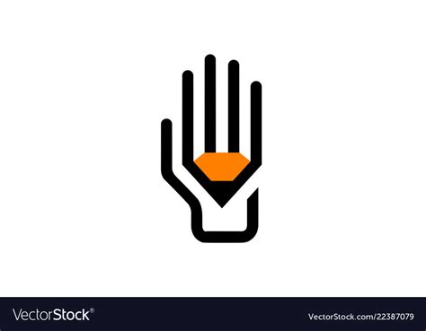 creative hand  symbol logo royalty  vector image