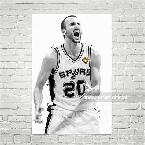 Manu Ginóbili San Antonio Poster Canvas Basketball Print - Etsy