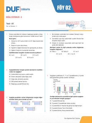 TYT COĞRAFYA DUF FÖY 2 2023