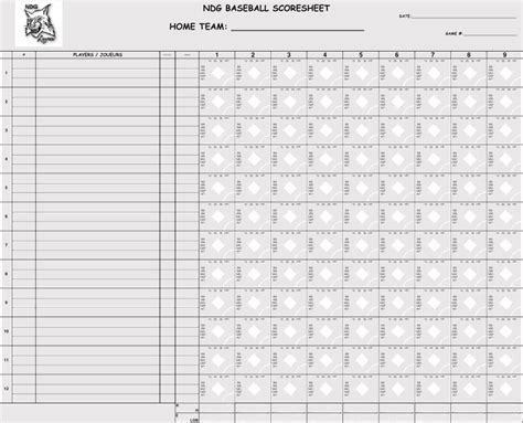 Little League Baseball Scorecard Printable