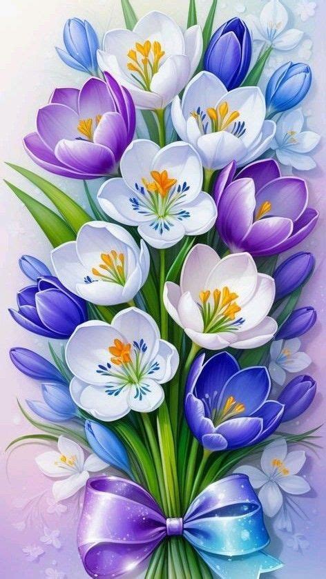 colour ful flowers blumen aquarell seltene blumen guten morgen gruss