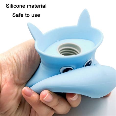 Cartoon Cats Silicone Explosion Proof Water Filled Hot Water Bags Blue