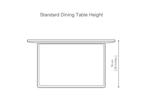 standard height  dining table  mm