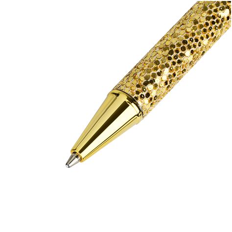Ручка шариковая автоматическая MESHU «Gold shimmer» синяя, 1.0мм ...