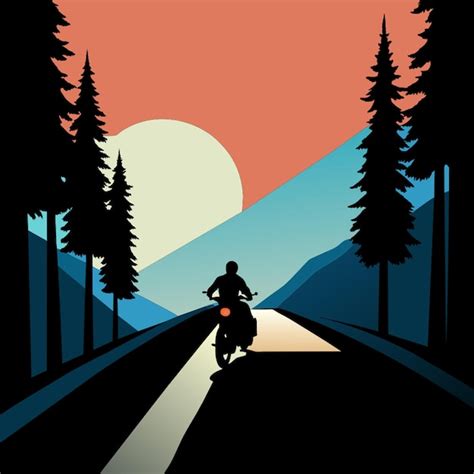 Premium Vector Generate Tattoo Idea Including Motorcycle Woods Sky