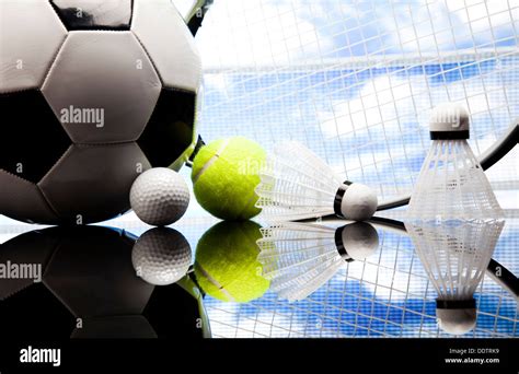 Sport equipment and balls Stock Photo - Alamy