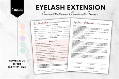 Eyelash Extension Consultation Form 1 Graphic By Sundiva Design · Creative Fabrica