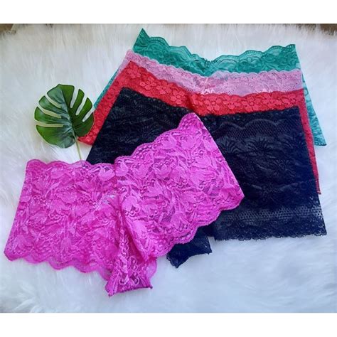Calcinha Caleçon Em Renda Shortinho Boxer Calesson lingerie Sexy Revenda Shopee Brasil