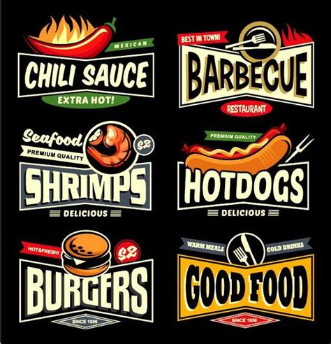 Creative Food Labels Vintage Vector Free Download