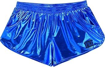 RUNQHUI Men S Shiny Metallic Shorts Summer Hot Pants Stage Performance