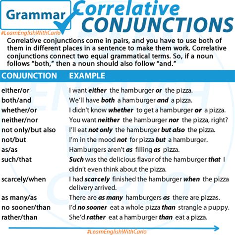 conjunctions   learn english  carlo