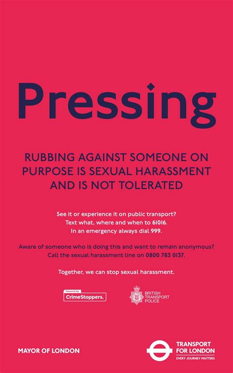 Rise In Sexual Harassment Reports On Tube Positive Sign Posters Are