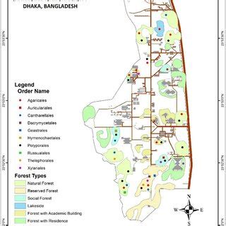 map showing  orders present   areas