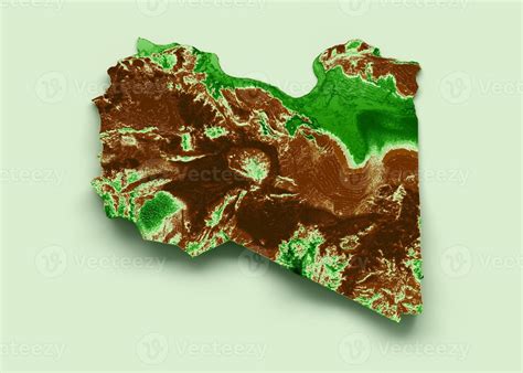 libya topographic map  realistic map color  illustration