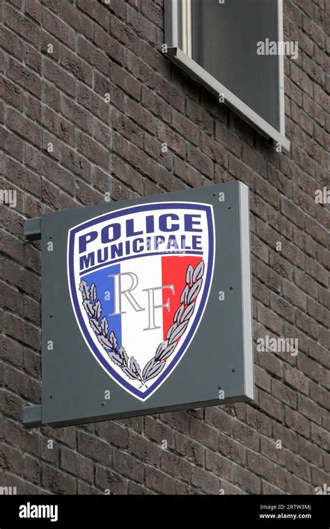 Municipal Police Building And Sign In France The Municipal Police Are