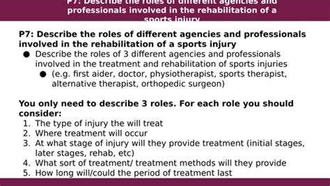 Unit 17 Sport Injuries And Rehabilitation Teaching Resources