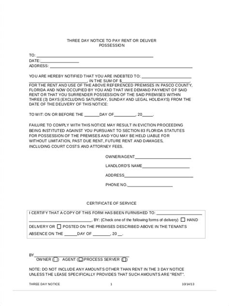 Free Printable Day Eviction Notice Form Printable Forms Free Online