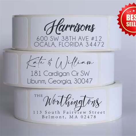 Return Address Labels Personalized Roll Etsy