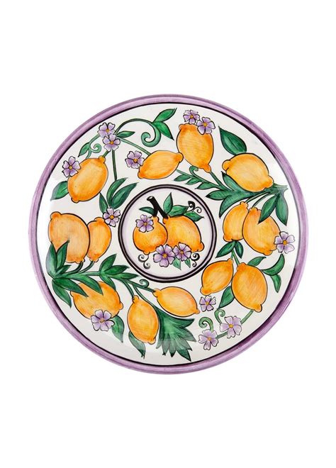 Amalfi Coast Collection Handmade Seramik Mor Yemek Tabağı - Feeling