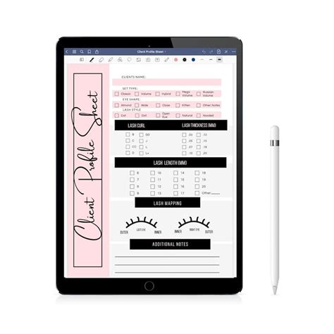 Fillable Eyelash Extension Client Profile Sheet Printable Etsy Artofit