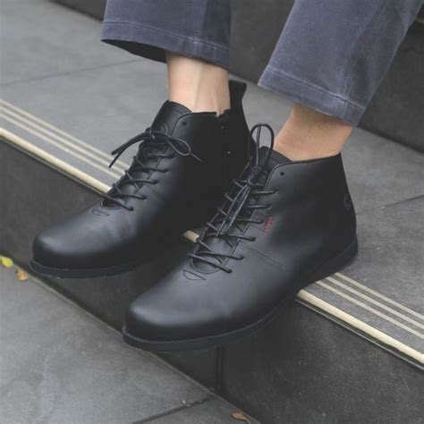 Jual Sultan Footwear Oliver Black Brads Sepatu Boots Pria Zipper