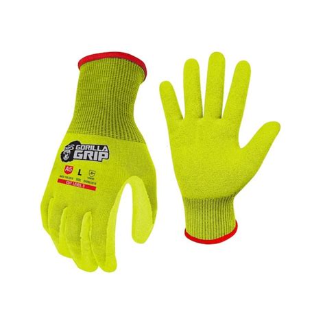 Gorilla Grip Large Hi Vis Precision Grip A Cut Resistant Work Gloves