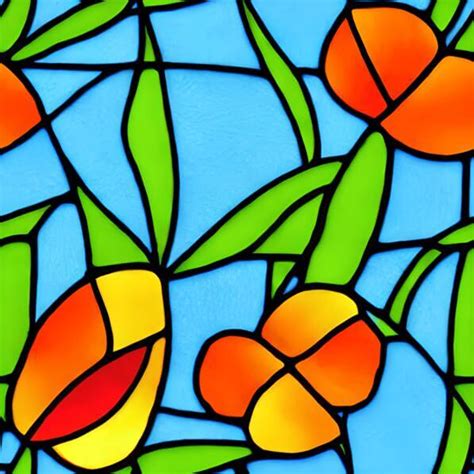 Download Beautiful Stained Glass Window With Floral Design Patterns Online Creative Fabrica