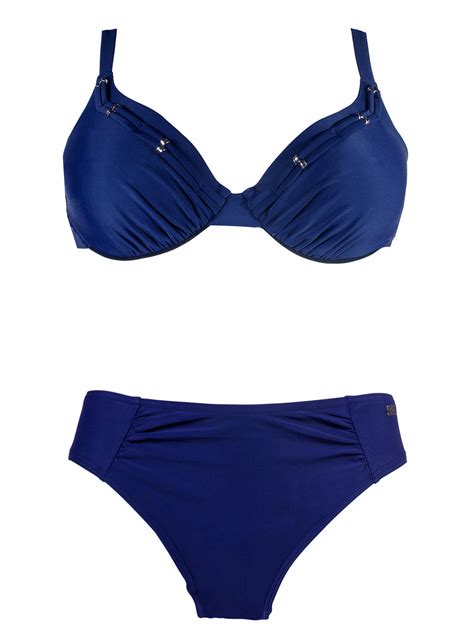 Naturana Naturana Navy Ruched Underwired Bikini Set Size Eu