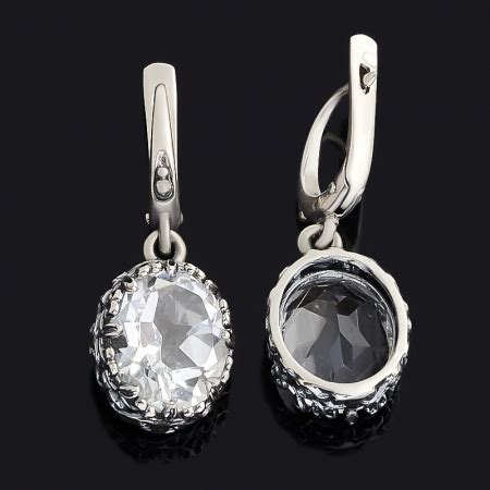 Купить серебряные серьги из горного хрусталя - продажа по низкой цене в ...