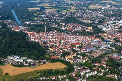 Luftaufnahme Landshut Altstadtbereich Und Innenstadtzentrum In