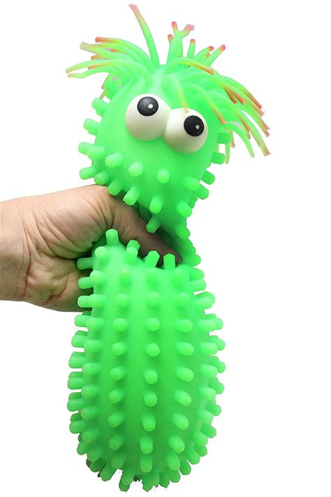 Green Giant Knobby Puffer Worm Sensory Fidget And Stress Balls Ot