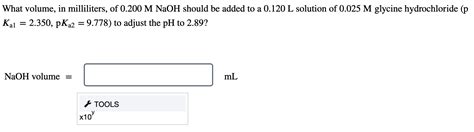 Solved What Volume In Milliliters Of M Naoh Should Chegg