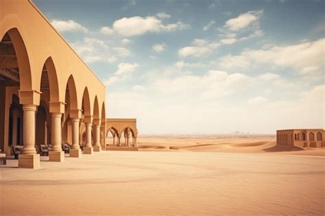 Premium Photo Serenity In The Desert Lavish Palace