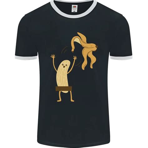 GET NAKED CENSURÉ Banana Drôle T Shirt Ringer Pour Hommes FotL EUR PicClick FR