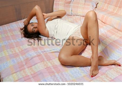 Sexy Model Posing White Lingerie Naked Stock Photo 1020246031 Shutterstock
