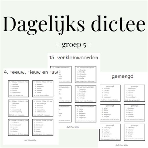 dagelijks dictee groep  voor de leerkracht