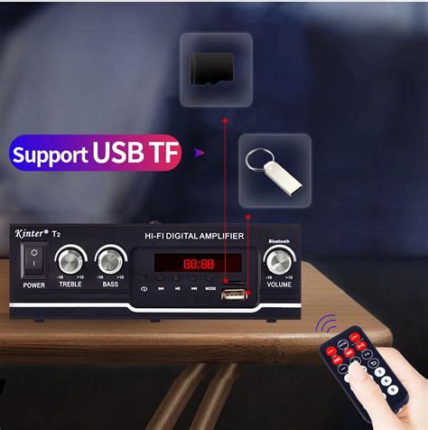 Kinter T2 для bluetooth 2.0CH Усилитель Аудио 20 Вт с usb sd входом fm ...