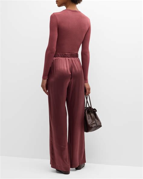 Brynn Wide-Leg Silk Pants | Neiman Marcus