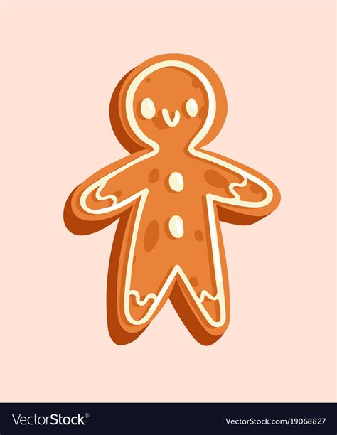 Christmas Cookie Man Cake Sweet Desserts Vector Image